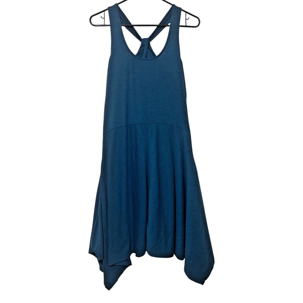 IBEX Teal Merino Wool Sleeveless Carmen Dress Racerback Semi-Fitted Womens Small